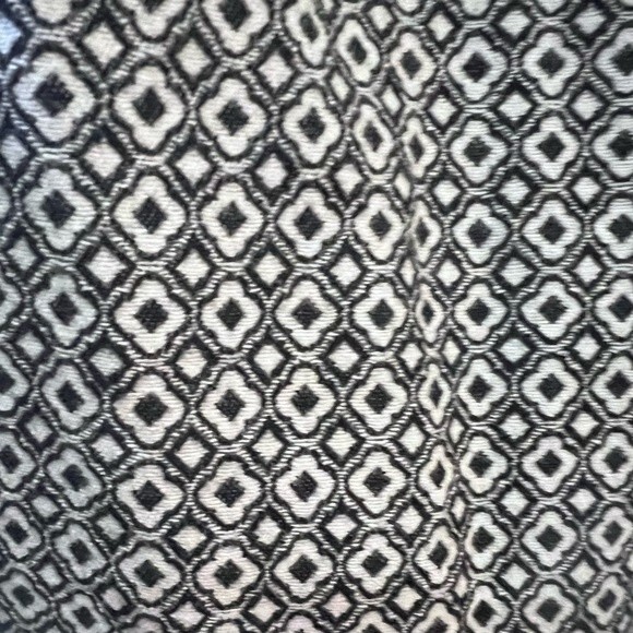 Peter Nygard black and white geo print with leather piping sheath dress size 14 - Picture 5 of 7